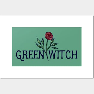 Green Witch Flower Magic Posters and Art